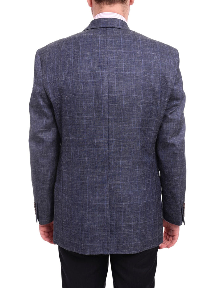 Ralph Lauren BLAZERS Ralph Lauren Classic Fit Blue Plaid Two Button Wool Silk Blend Blazer Sportcoat