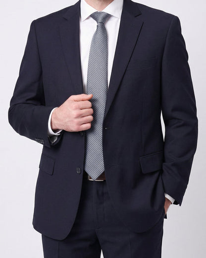 Raphael Classic Fit Solid Navy Blue Two Button Wool-touch Suit - The Suit Depot