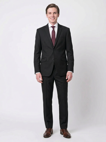 Raphael Men's Black Slim Fit Notch Two Button Suit - The Suit Depot