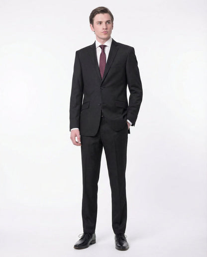 Raphael Men's Black Slim Fit Notch Two Button Suit - The Suit Depot