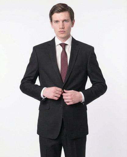 Raphael Men's Black Slim Fit Notch Two Button Suit - The Suit Depot