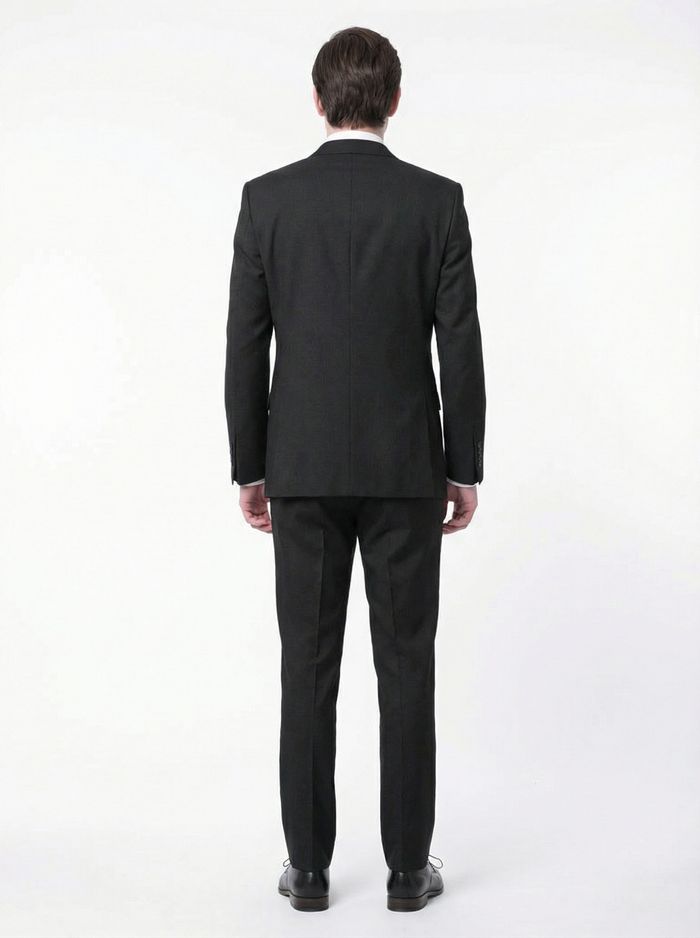 Raphael Men's Black Slim Fit Notch Two Button Suit - The Suit Depot