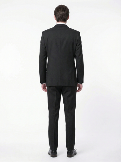 Raphael Men's Black Slim Fit Notch Two Button Suit - The Suit Depot