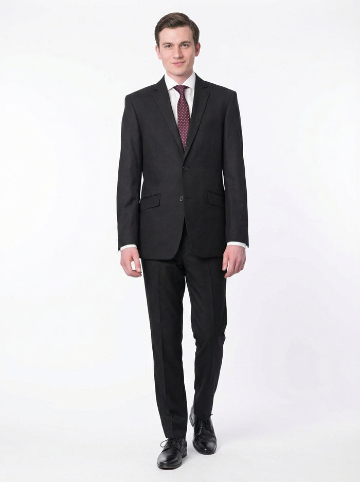 Raphael Men's Black Slim Fit Notch Two Button Suit - The Suit Depot