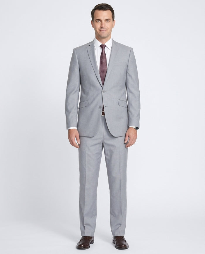 Raphael Mens Slim Fit Light Gray Two Button Blazer Suit Jacket - The Suit Depot