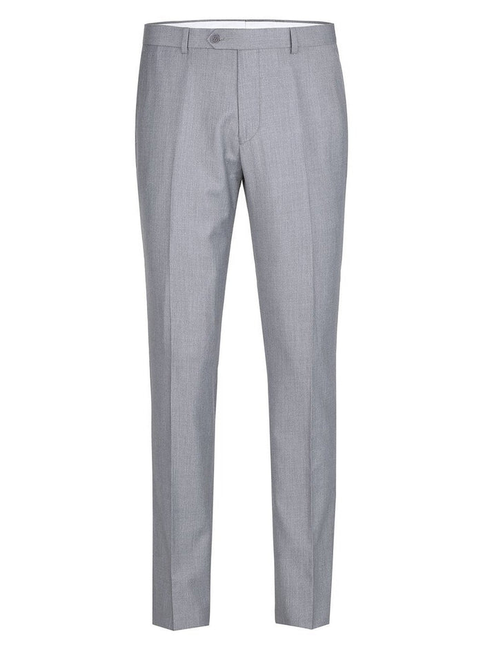 Raphael Men's Washable Flat Front Slim Fit Light Gray Dress Pants - The Suit Depot