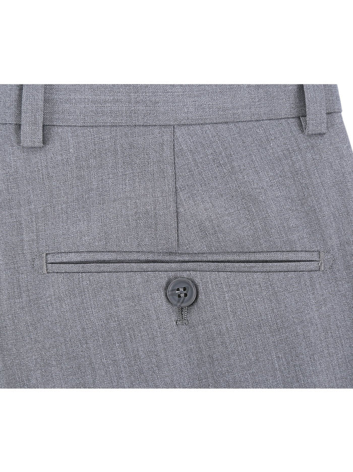 Raphael Men's Washable Flat Front Slim Fit Light Gray Dress Pants - The Suit Depot