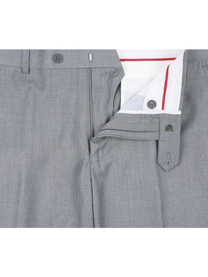 Raphael Men's Washable Flat Front Slim Fit Light Gray Dress Pants - The Suit Depot
