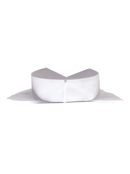 Christopher Lena SHIRTS Regular Fit White Textured Wingtip Collar Wrinkle Free Cotton Tuxedo Dress Shirt