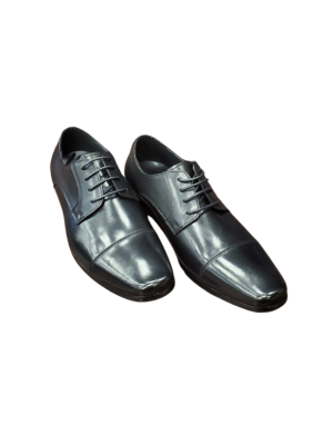 Salo NY Mens Black Cap Toe Lace Up Oxford Leather Dress Shoes