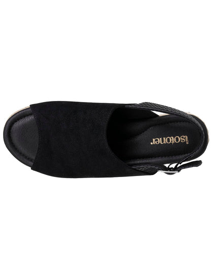 Sandales Femme semelle plateforme corde Noir