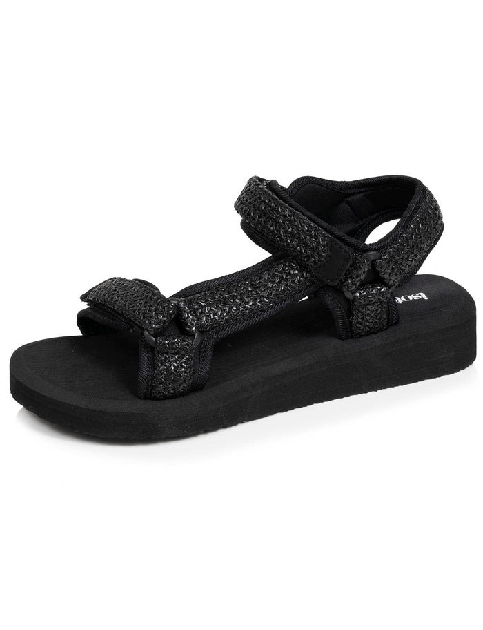 Sandales Femme Sport à talon Noir