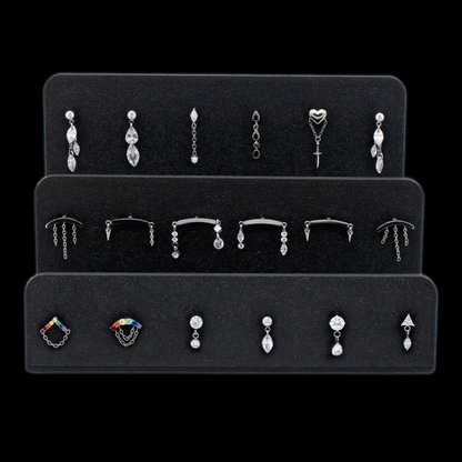 Set of 3 L-Bend Jewelry Displays - Post for Threaded Replacement Ends - Khrysos Jewelry
