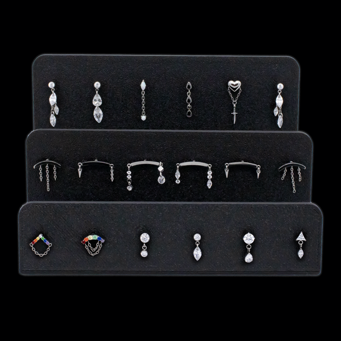 Set of 3 L-Bend Jewelry Displays - Post for Threaded Replacement Ends - Khrysos Jewelry