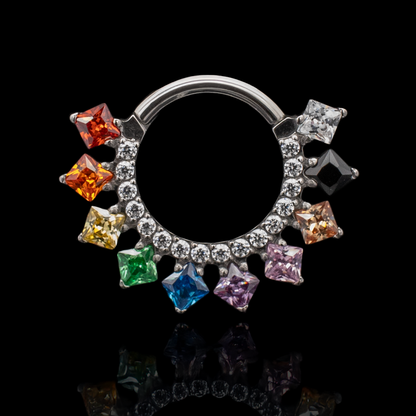 Sienna - Rainbow Titanium Hinged Ring - Khrysos Jewelry