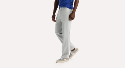 View of model wearing High-Rise Signature Iron Free Khakis, Straight Fit with Stain Defender®.