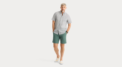 View of model wearing Margate Signature Stain Defender Shirt, Classic Fit.