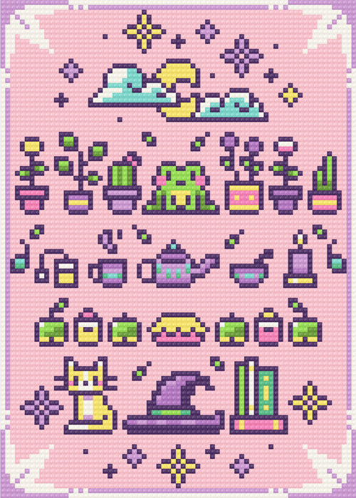 Simple Spells | Pixel Charted | Ready To Ship