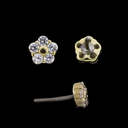 Sorella - 14KT Gold Threadless End - Khrysos Jewelry