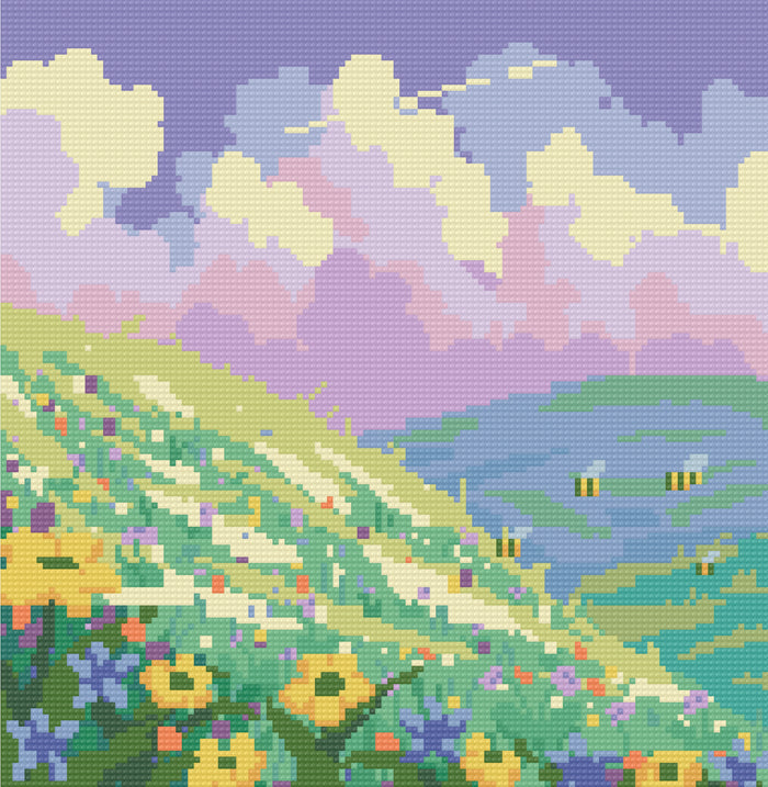 Spring Time Bees | Pixel Charted | Ready To Ship