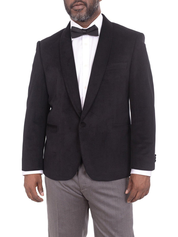 Steven Land Steven Land Classic Fit Black Velvet Velour One Button Tuxedo Dinner Jacket