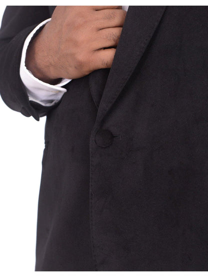Steven Land Steven Land Classic Fit Black Velvet Velour One Button Tuxedo Dinner Jacket