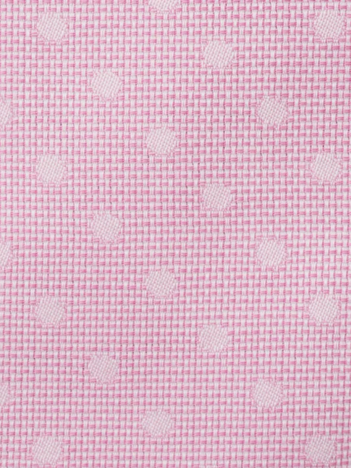 Steven Land Elite Men's Pink Dot Textured Spread Collar Cotton Dress Shirt