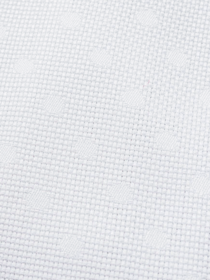 Steven Land Elite Men's White Tonal Dot Cotton Cutaway Collar Dress Shirt
