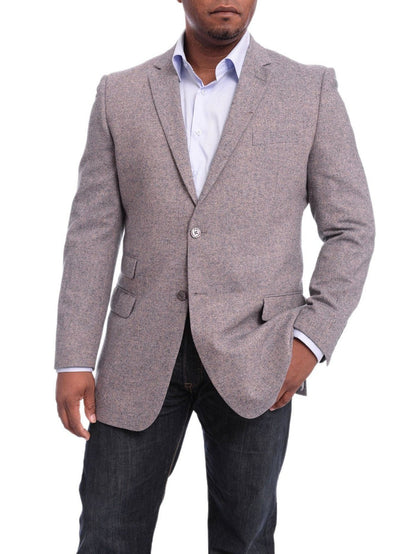 Steven Land BLAZERS Steven Land Modern Fit Gray Donegal Two Button Wool Blazer Sportcoat