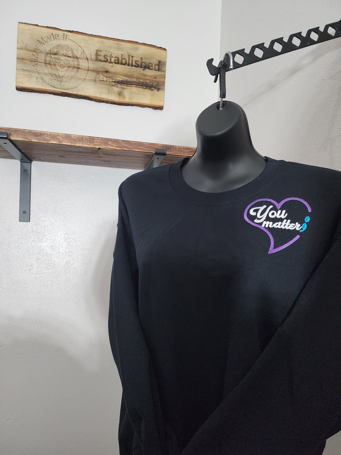 Suicide Prevention Awareness Embroidered Crewneck Sweatshirt