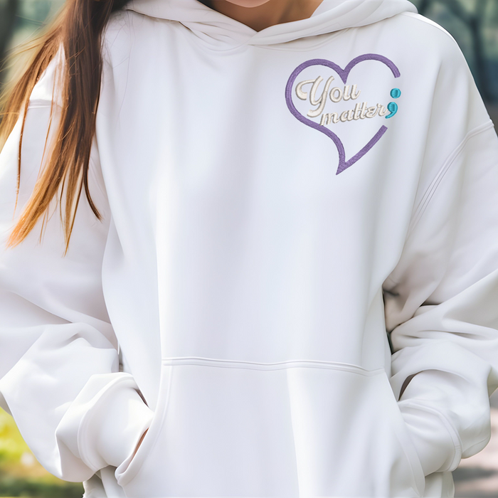 Suicide Prevention Awareness Embroidered Pullover Hoodie