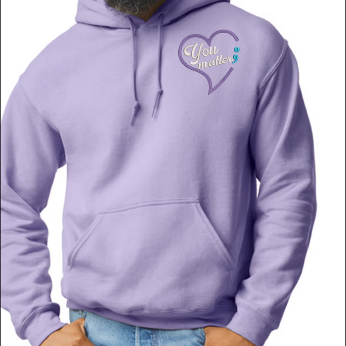 Suicide Prevention Awareness Embroidered Pullover Hoodie