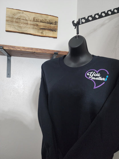 Suicide Prevention Awareness Embroidered Pullover Hoodie