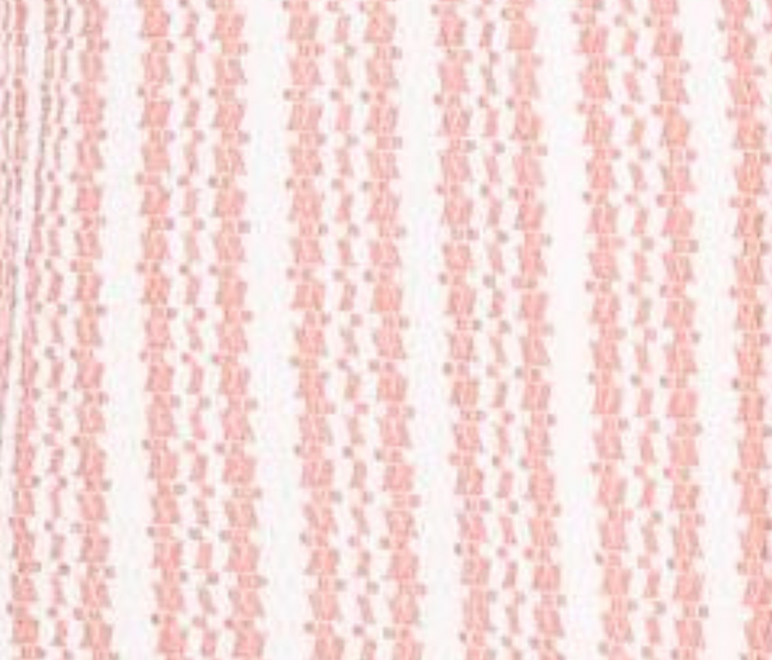 Suslo Couture Mens Pink and White Striped Cuban Collar Slim Fit Stretch Shirt
