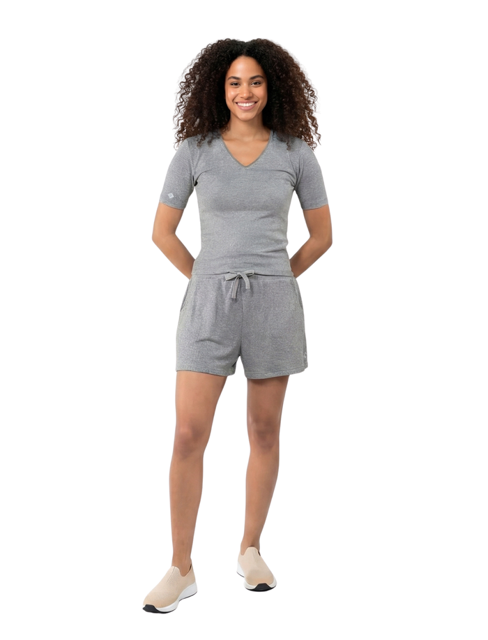 T-shirt à manches courtes Femme Gris chiné