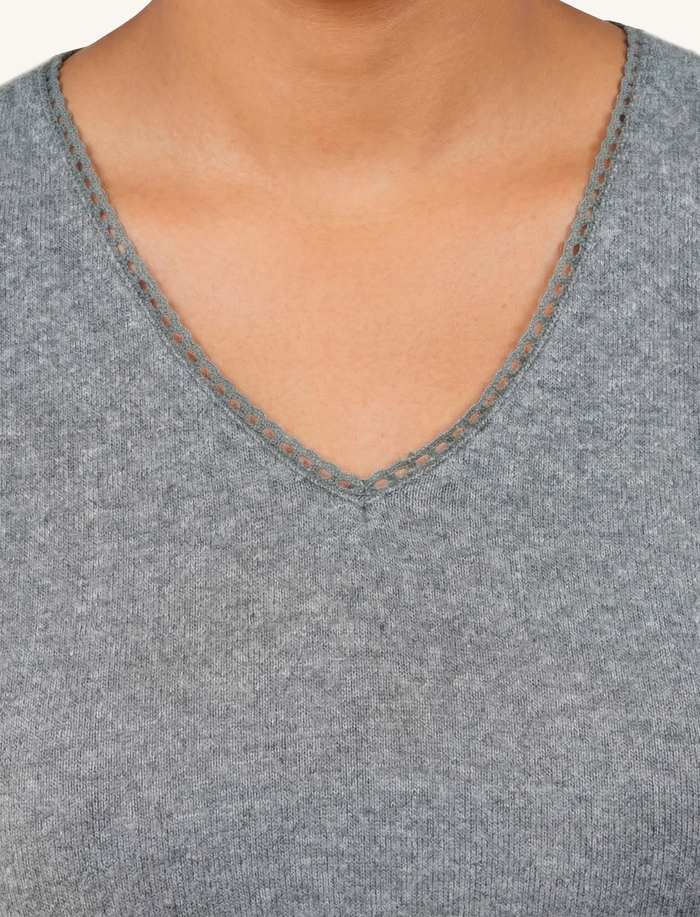 T-shirt à manches courtes Femme Gris chiné