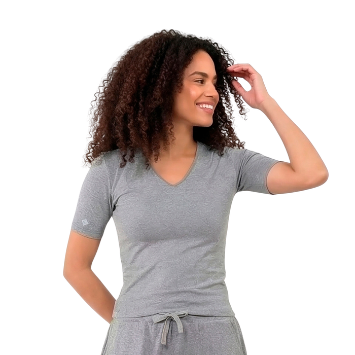T-shirt à manches courtes Femme Gris chiné
