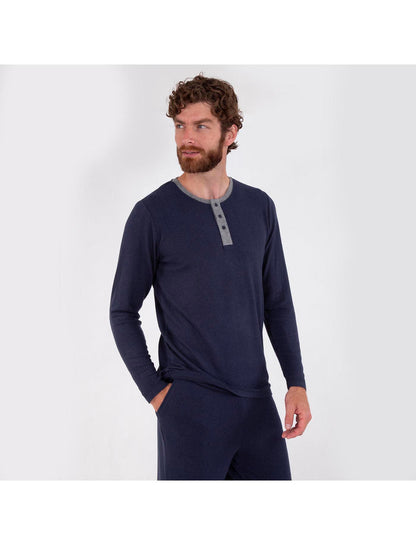 T-shirt manches longues Homme Marine