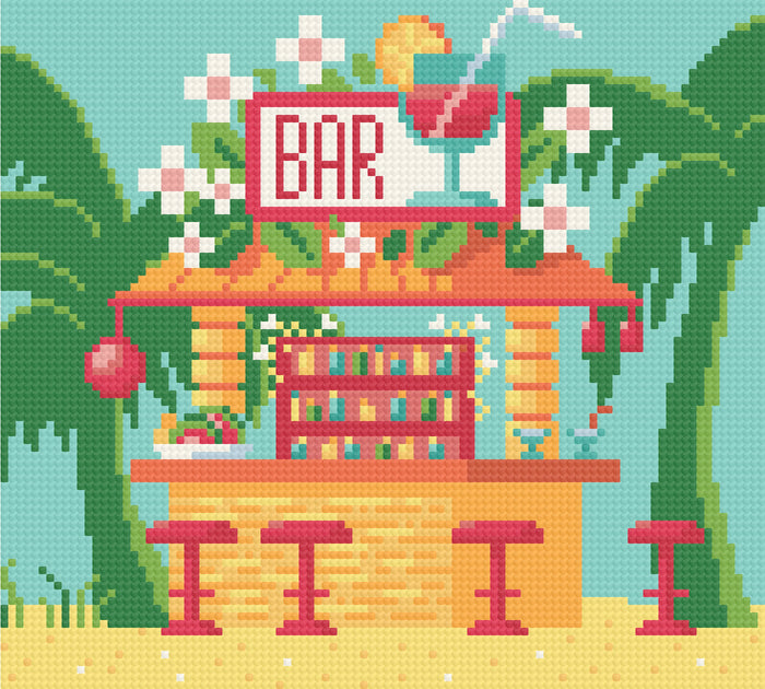 Tiki Bar | Pixel Charted  | Ready To Ship