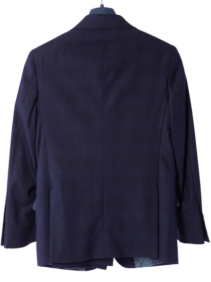T.O Boys Blue Check Slim Fit 2 Piece Suit - The Suit Depot