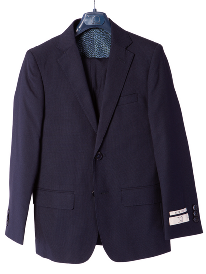 T.O Boys Navy Blue Slim Fit 2 Piece Suit
