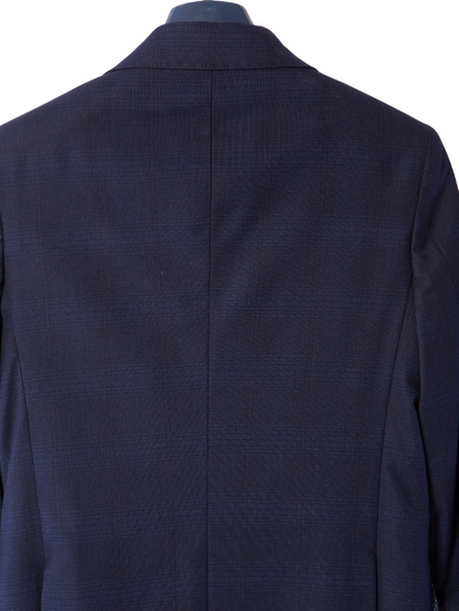T.O TR Boys Check Navy Blue Classic Fit 2 Piece Suit
