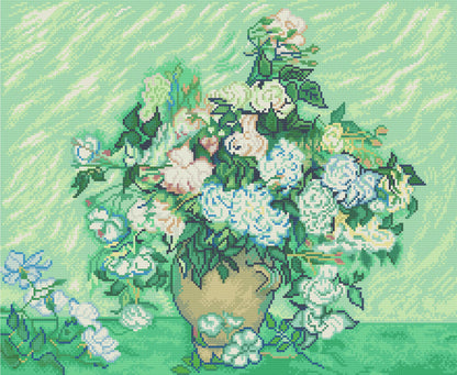 Toile Roses | Vincent van Gogh | Pixel Charted | Ready To Ship