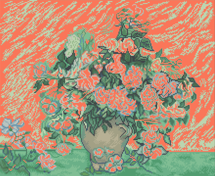 Toile Roses | Vincent van Gogh | Pixel Charted | Ready To Ship