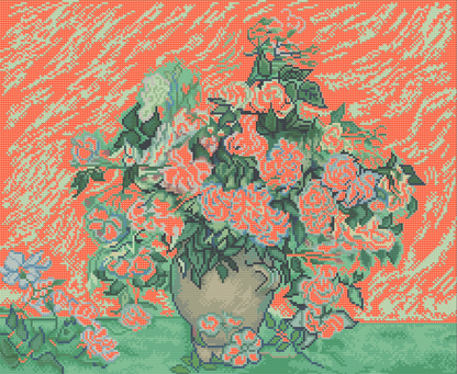 Toile Roses | Vincent van Gogh | Pixel Charted | Ready To Ship
