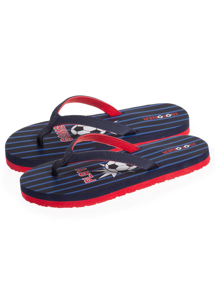 Tongs Enfant Football Marine