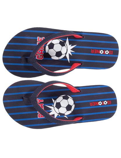 Tongs Enfant Football Marine