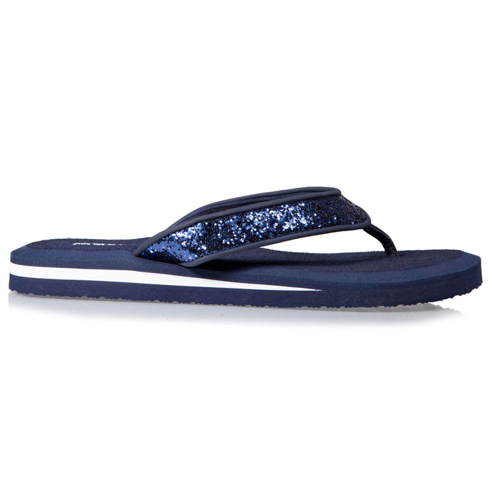 Tongs Femme confort YOGA à perles Marine