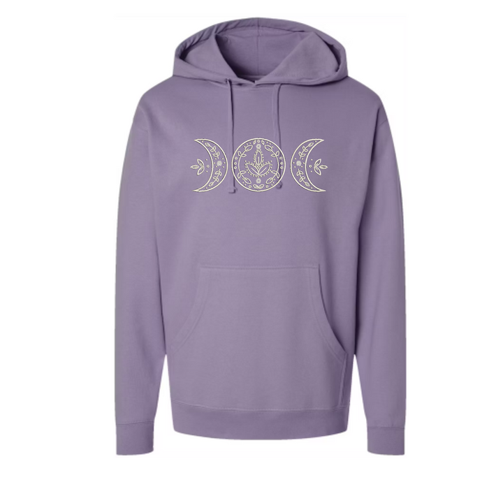 Triple Moon Embroidered Hoodie