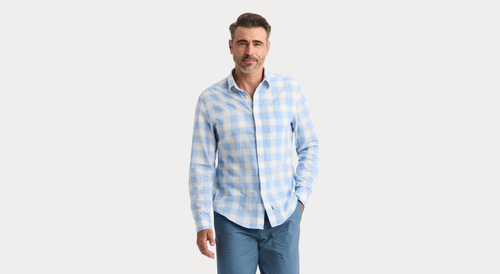 View of model wearing Piedra Ultimate Shirt, Regular Fit.